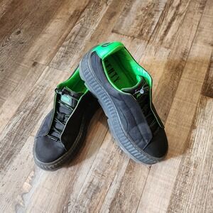 Puma Fenty by Rihanna Cleated Creeper Black Neon Green Platform Sneaker Size 9